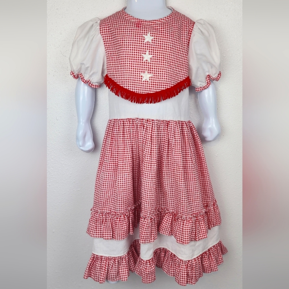 Lid Dolly's Western Cowgirl Gingham cottagecore western dress